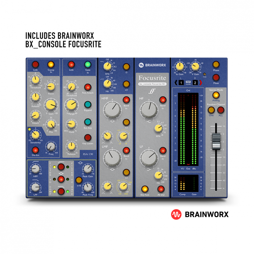 Focusrite 推出 Brainworx bx_console 插件，Clarett 和 Red 用戶可免費享用