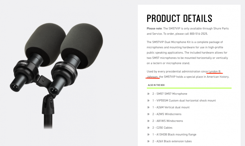 拜登就職典禮換回除特朗普以外歷代總統(tǒng)都用的 Shure SM57VIP 雙話筒，預(yù)示美國(guó)回到正軌？